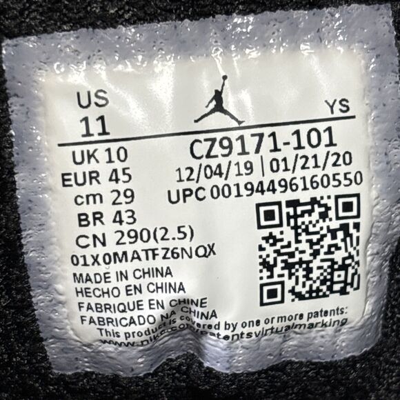 Nike Jordan Jumpman Team 1 White Black Gold CZ9171-101 Basketball Shoes Sz 11 - Picture 6 of 9